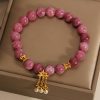 Pulsera de Flor de Loto con Turmalina Rosa Pink Tourmaline Lotus Flower Bracelet