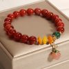 Pulseira de Ágata Vermelha para Paz Interior e Crescimento Red Agate Inner Peace & Growth Bracelet