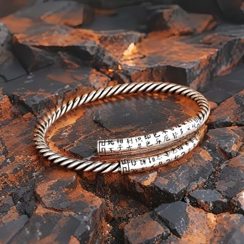 Pulsera de Equilibrio Trenzada con el Sutra del Corazón Retro Pulsera de Equilibrio Trenzada con el Sutra del Corazón Retro