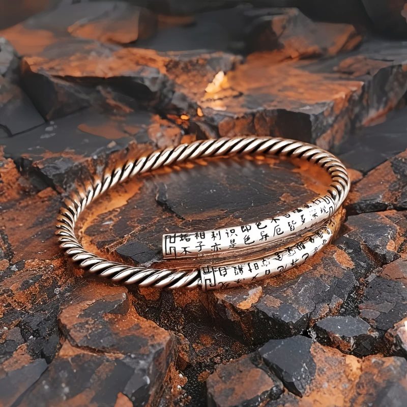 Pulsera de Equilibrio Trenzada con el Sutra del Corazón Retro Retro Heart Sutra Twisted Balance Bracelet