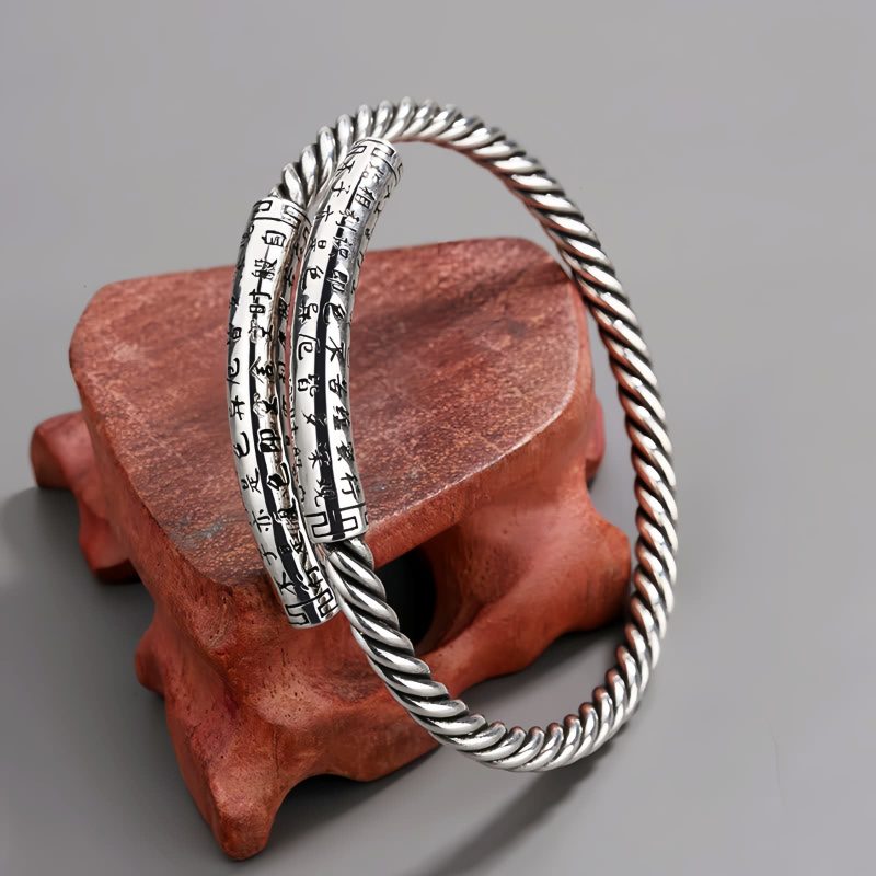 Pulsera de Equilibrio Trenzada con el Sutra del Corazón Retro Retro Heart Sutra Twisted Balance Bracelet