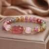 Pulsera de Amor de Cuarzo Fresa y Turmalina Strawberry Quartz Love Tourmaline Bracelet