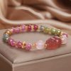 Pulsera de Amor de Cuarzo Fresa y Turmalina Strawberry Quartz Love Tourmaline Bracelet