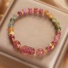 Pulsera de Amor de Cuarzo Fresa y Turmalina Strawberry Quartz Love Tourmaline Bracelet