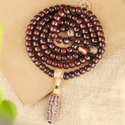 Pulsera de la Suerte con Dzi de Tres Ojos y Jade Pulsera de la Suerte con Dzi de Tres Ojos y Jade