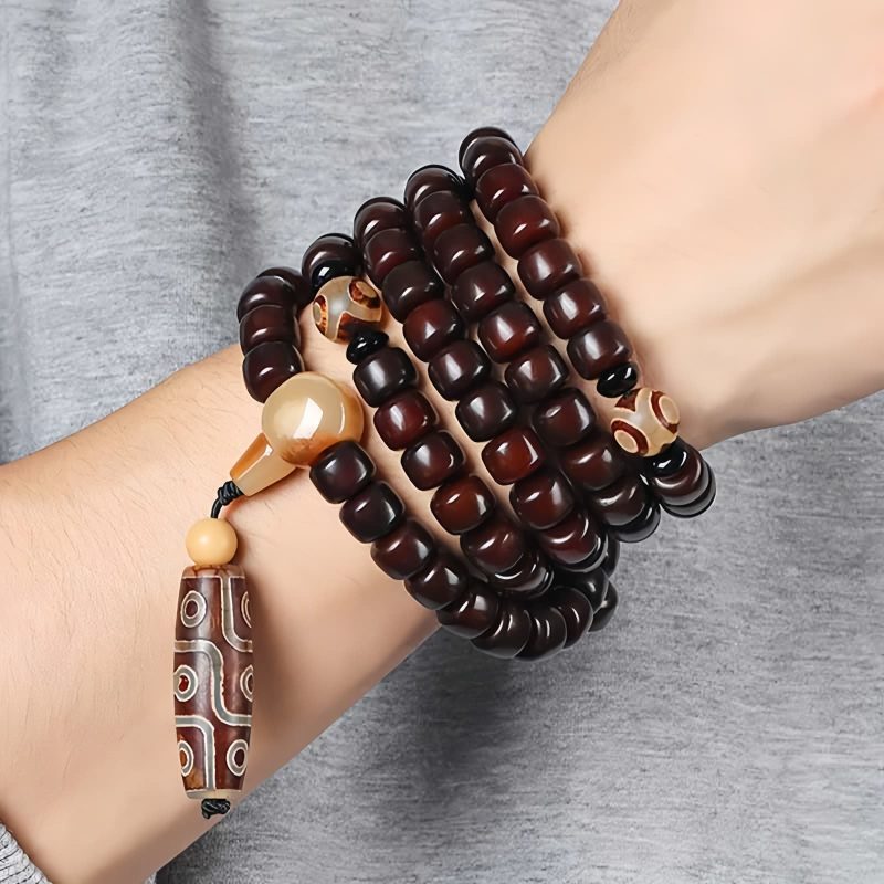 Pulsera de la Suerte con Dzi de Tres Ojos y Jade Three-Eyed Dzi Bead & Jade Luck Bracelet