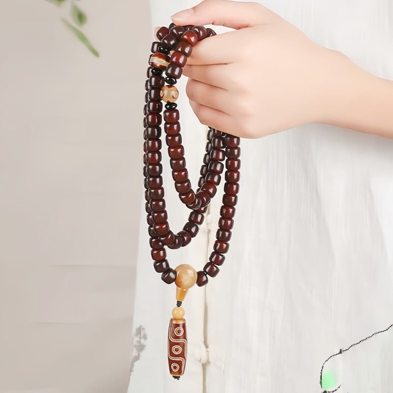 Pulsera de la Suerte con Dzi de Tres Ojos y Jade Three-Eyed Dzi Bead & Jade Luck Bracelet