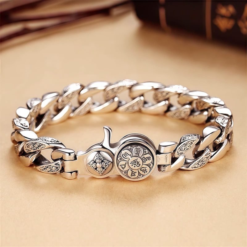 Pulseira Tibetana Om Mani Padme Hum com Duplo Vajra Tibet Om Mani Padme Hum Double Dorje Bracelet