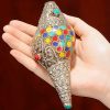 Decoración para el Hogar de Concha Shankha Tibetana, Hechiza a Mano, Colorida y Natural Tibetan Handmade Natural Colorful Shankha Wealth Home Decor