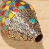 Decoración para el Hogar de Concha Shankha Tibetana, Hechiza a Mano, Colorida y Natural Tibetan Handmade Natural Colorful Shankha Wealth Home Decor