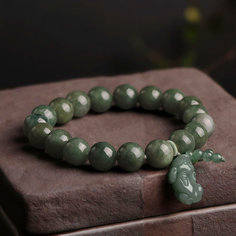 Pulsera de Riqueza PiXiu de Jade Tibetano Tibetan Jade PiXiu Wealth Bracelet