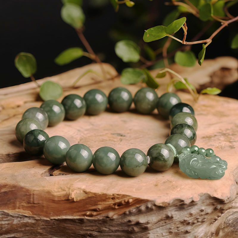 Pulsera de Riqueza PiXiu de Jade Tibetano Tibetan Jade PiXiu Wealth Bracelet