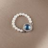 Pulseira Curativa de Pérola e Calcedônia Azul em Prata Tibetana 925 Tibetan 925 Silver Pearl Blue Chalcedony Healing Bracelet