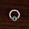 Pulseira Curativa de Pérola e Calcedônia Azul em Prata Tibetana 925 Tibetan 925 Silver Pearl Blue Chalcedony Healing Bracelet