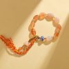 Brazalete de Confianza de Ágata Blanca Tibetana Tibetan White Jade Agate Confidence Bracelet