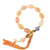 Brazalete de Confianza de Ágata Blanca Tibetana Tibetan White Jade Agate Confidence Bracelet
