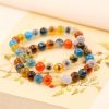 Pulsera de Ágata Caramelo: Rastreador de Estado de Ánimo Colorful Candy Agate Mood Tracker Bracelet