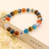 Pulsera de Ágata Caramelo: Rastreador de Estado de Ánimo Colorful Candy Agate Mood Tracker Bracelet
