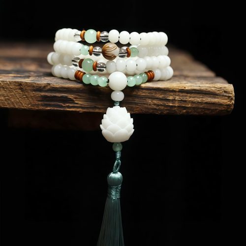 Pulsera de Protección con Semillas de Bodhi Blancas Pulsera de Protección con Semillas de Bodhi Blancas