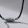 Schutzanhänger mit Neun-Augen-Dzi-Perle aus 999er Sterlingsilber 999 Sterling Silver Nine-Eye Dzi Bead Protection Necklace Pendant
