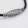 Schutzanhänger mit Neun-Augen-Dzi-Perle aus 999er Sterlingsilber 999 Sterling Silver Nine-Eye Dzi Bead Protection Necklace Pendant