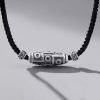 Schutzanhänger mit Neun-Augen-Dzi-Perle aus 999er Sterlingsilber 999 Sterling Silver Nine-Eye Dzi Bead Protection Necklace Pendant