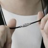 Schutzanhänger mit Neun-Augen-Dzi-Perle aus 999er Sterlingsilber 999 Sterling Silver Nine-Eye Dzi Bead Protection Necklace Pendant