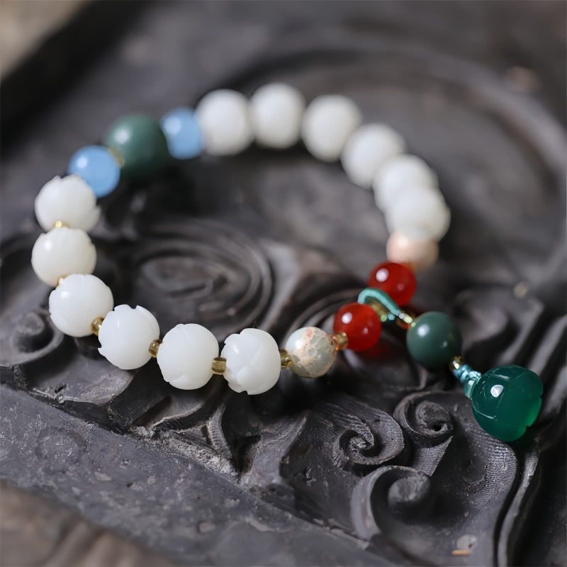 Pulsera de Paz Tallada con Semillas de Bodhi Bodhi Seed Carved Peace Bracelet