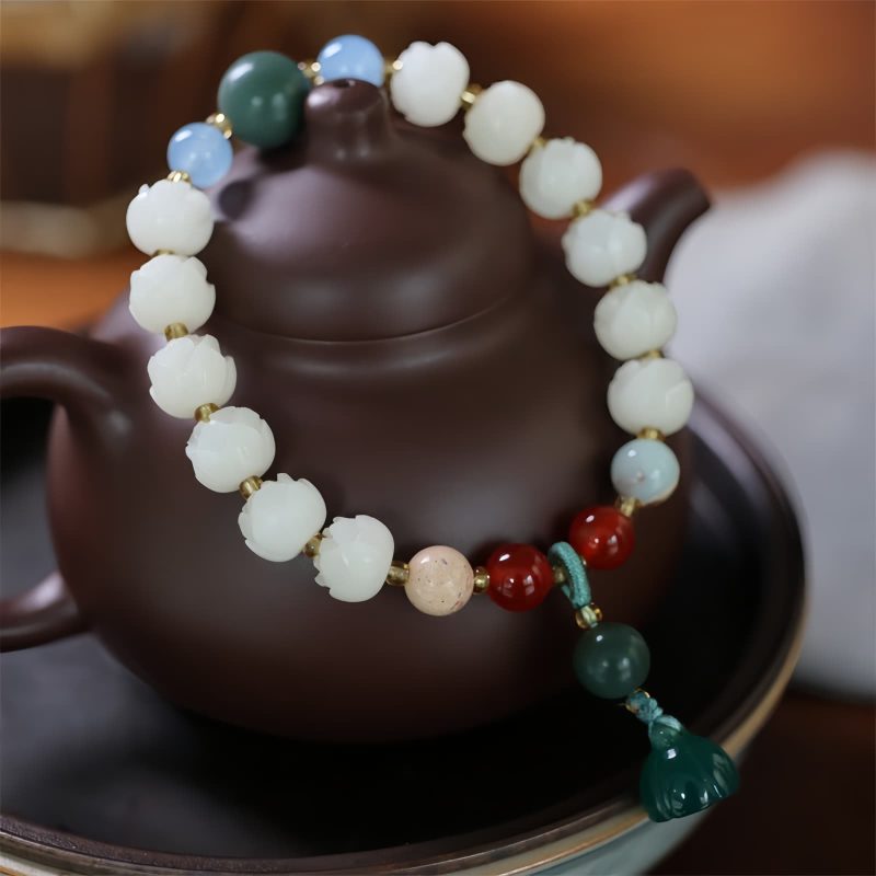 Pulsera de Paz Tallada con Semillas de Bodhi Bodhi Seed Carved Peace Bracelet