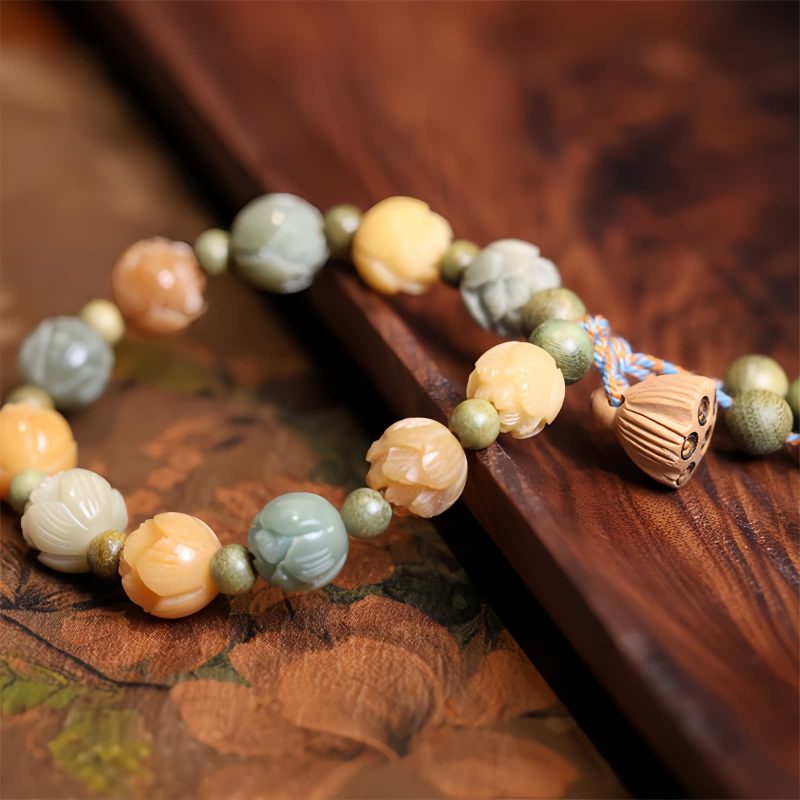 Pulsera de Armonía de Sándalo Verde y Semilla de Bodhi Bodhi Seed Green Sandalwood Harmony Bracelet