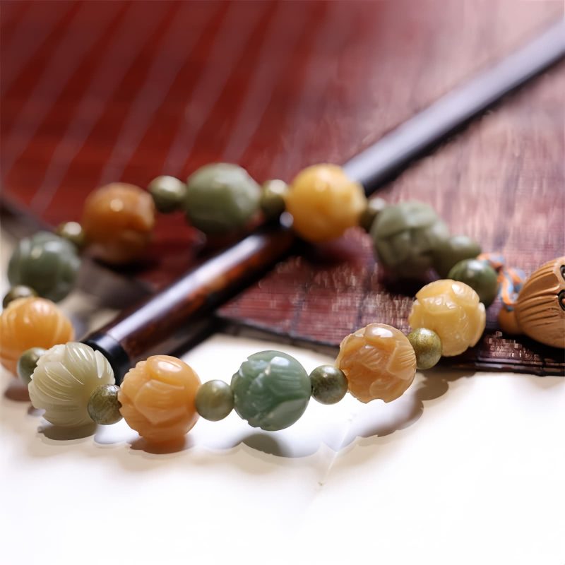 Pulsera de Armonía de Sándalo Verde y Semilla de Bodhi Bodhi Seed Green Sandalwood Harmony Bracelet
