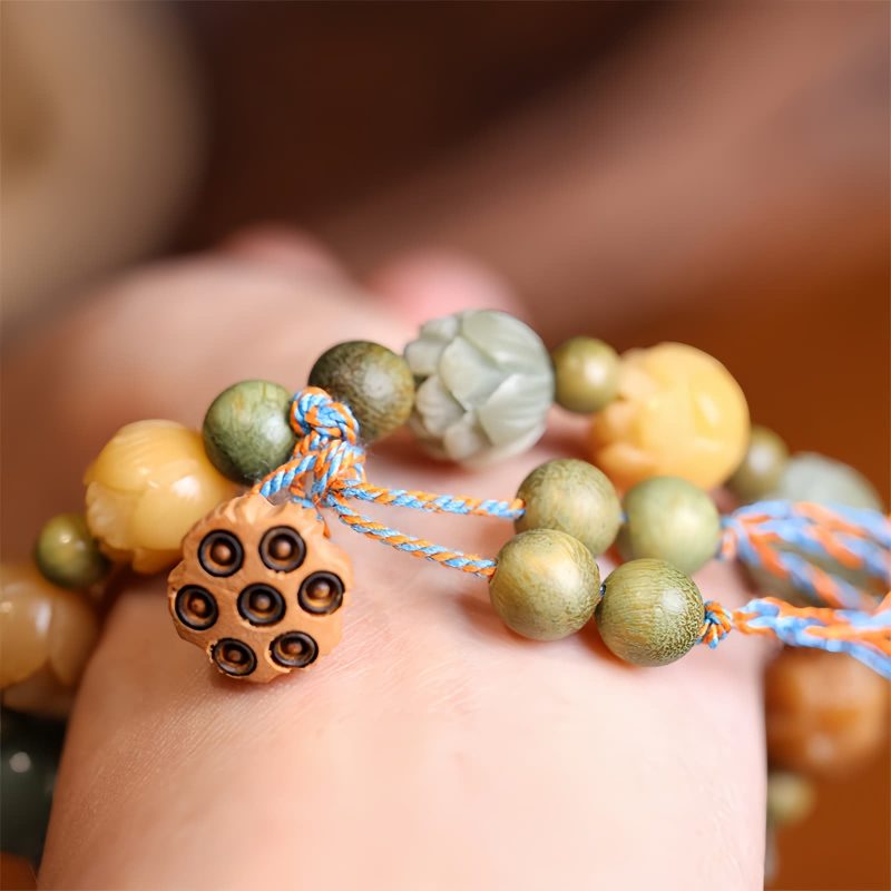 Pulsera de Armonía de Sándalo Verde y Semilla de Bodhi Bodhi Seed Green Sandalwood Harmony Bracelet
