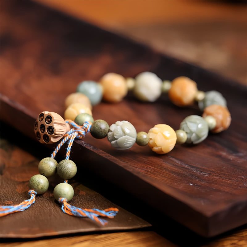Pulsera de Armonía de Sándalo Verde y Semilla de Bodhi Bodhi Seed Green Sandalwood Harmony Bracelet