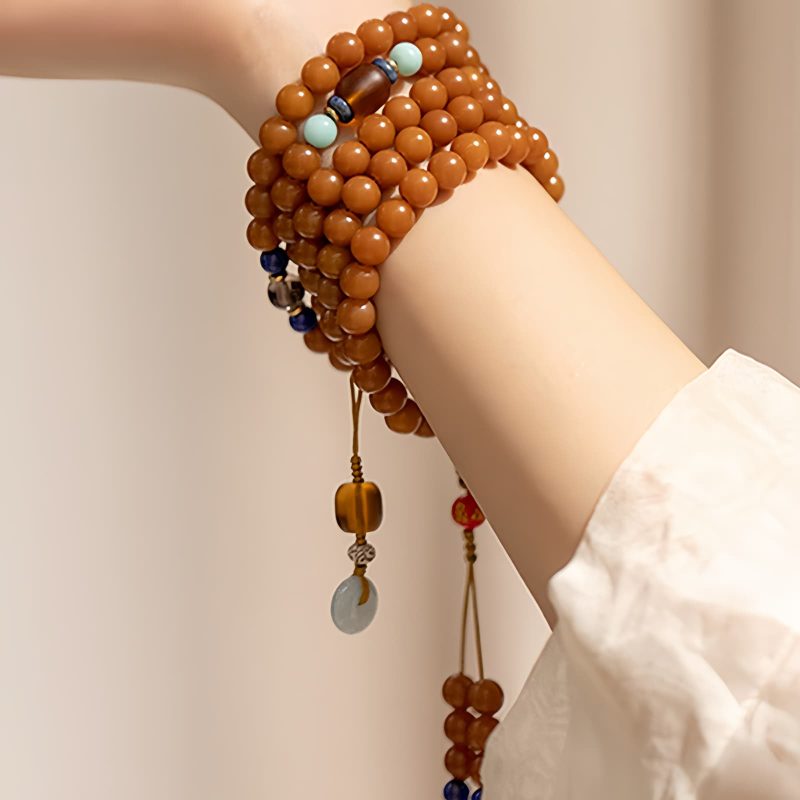 Pulsera Mala de Meditación con 108 Cuentas de Semilla de Bodhi Bodhi Seed 108 Beads Meditation Mala Bracelet