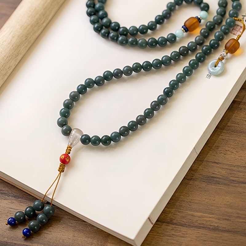 Pulsera Mala de Meditación con 108 Cuentas de Semilla de Bodhi Bodhi Seed 108 Beads Meditation Mala Bracelet