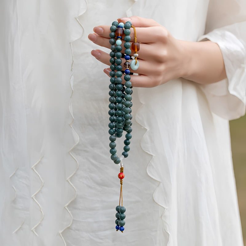 Pulsera Mala de Meditación con 108 Cuentas de Semilla de Bodhi Bodhi Seed 108 Beads Meditation Mala Bracelet