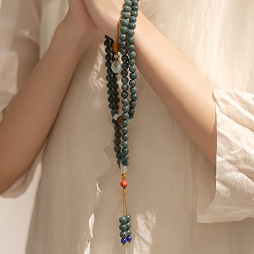 Pulsera Mala de Meditación con 108 Cuentas de Semilla de Bodhi Pulsera Mala de Meditación con 108 Cuentas de Semilla de Bodhi