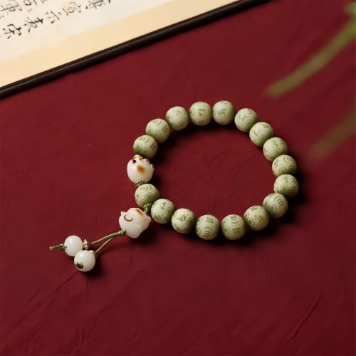 Pulsera de sabiduría con semillas de Bodhi, pata de gato y dije Om Mani Padme Hum Pulsera de sabiduría con semillas de Bodhi, pata de gato y dije Om Mani Padme Hum