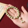 Pulsera de sabiduría con semillas de Bodhi, pata de gato y dije Om Mani Padme Hum Bodhi Seed Cat Paw Wisdom Bracelet with Om Mani Padme Hum Charm