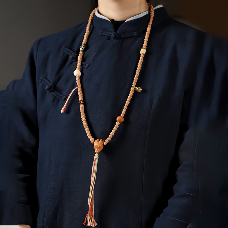 Pulsera Mala de Ágata Roja y Semillas de Bodhi: Sabiduría y Serenidad Bodhi Seed Red Agate Wisdom Mala Bracelet