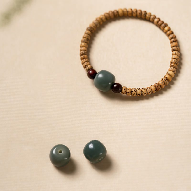 Pulseira de Sabedoria de Sementes de Bodhi e Sândalo Vermelho Bodhi Seed and Red Sandalwood Wisdom Bracelet