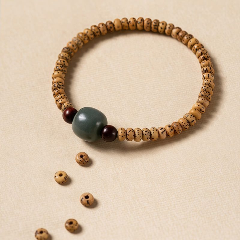 Pulseira de Sabedoria de Sementes de Bodhi e Sândalo Vermelho Bodhi Seed and Red Sandalwood Wisdom Bracelet