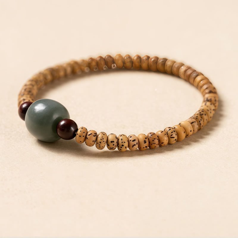Pulseira de Sabedoria de Sementes de Bodhi e Sândalo Vermelho Bodhi Seed and Red Sandalwood Wisdom Bracelet