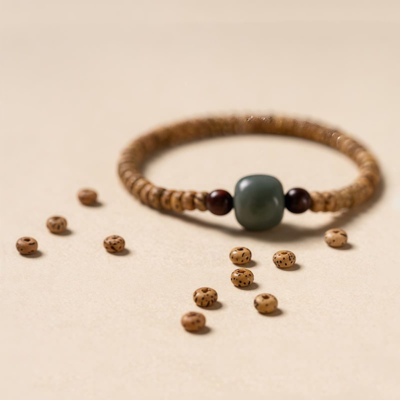 Pulseira de Sabedoria de Sementes de Bodhi e Sândalo Vermelho Bodhi Seed and Red Sandalwood Wisdom Bracelet