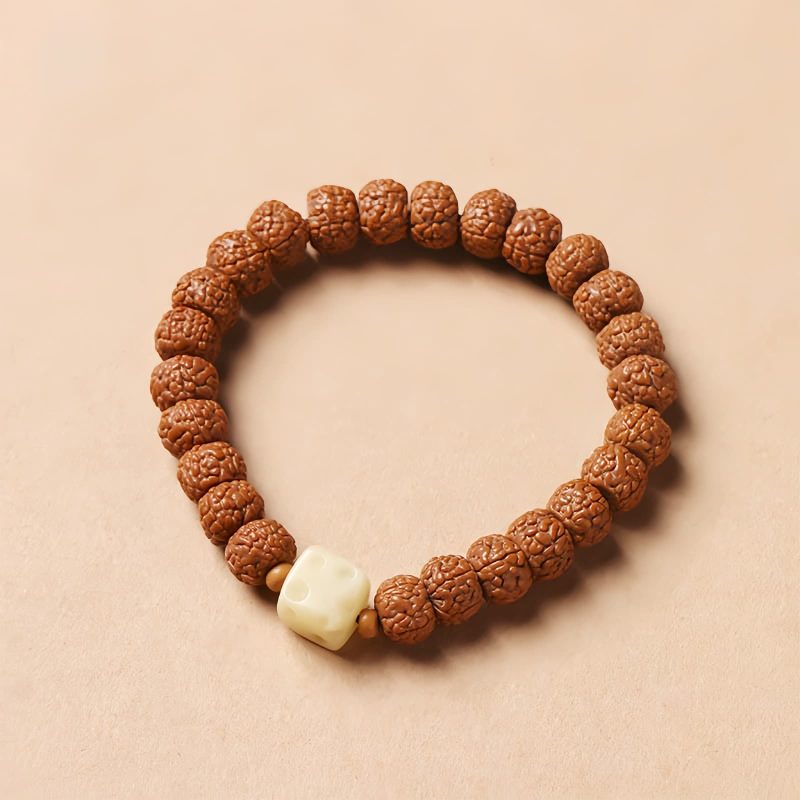 Pulsera de la Abundancia con Cuentas Dzi de Tres Ojos y Semillas de Bodhi Bodhi Seed Three-eyed Dzi Bead Wealth Bracelet