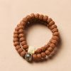 Pulsera de la Abundancia con Cuentas Dzi de Tres Ojos y Semillas de Bodhi Bodhi Seed Three-eyed Dzi Bead Wealth Bracelet
