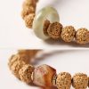 Pulsera de la Abundancia con Cuentas Dzi de Tres Ojos y Semillas de Bodhi Bodhi Seed Three-eyed Dzi Bead Wealth Bracelet