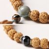 Pulsera de la Abundancia con Cuentas Dzi de Tres Ojos y Semillas de Bodhi Bodhi Seed Three-eyed Dzi Bead Wealth Bracelet