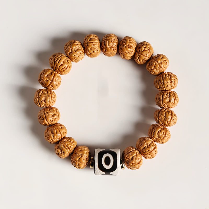Pulsera de la Abundancia con Cuentas Dzi de Tres Ojos y Semillas de Bodhi Bodhi Seed Three-eyed Dzi Bead Wealth Bracelet