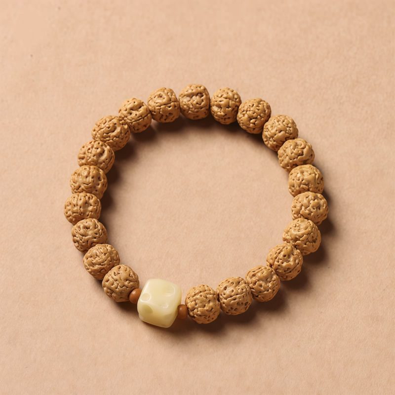 Pulsera de la Abundancia con Cuentas Dzi de Tres Ojos y Semillas de Bodhi Bodhi Seed Three-eyed Dzi Bead Wealth Bracelet